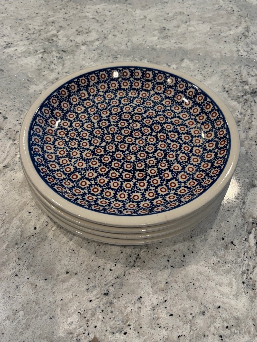 Set of 4 Boleslawiec Polish Pottery Plates